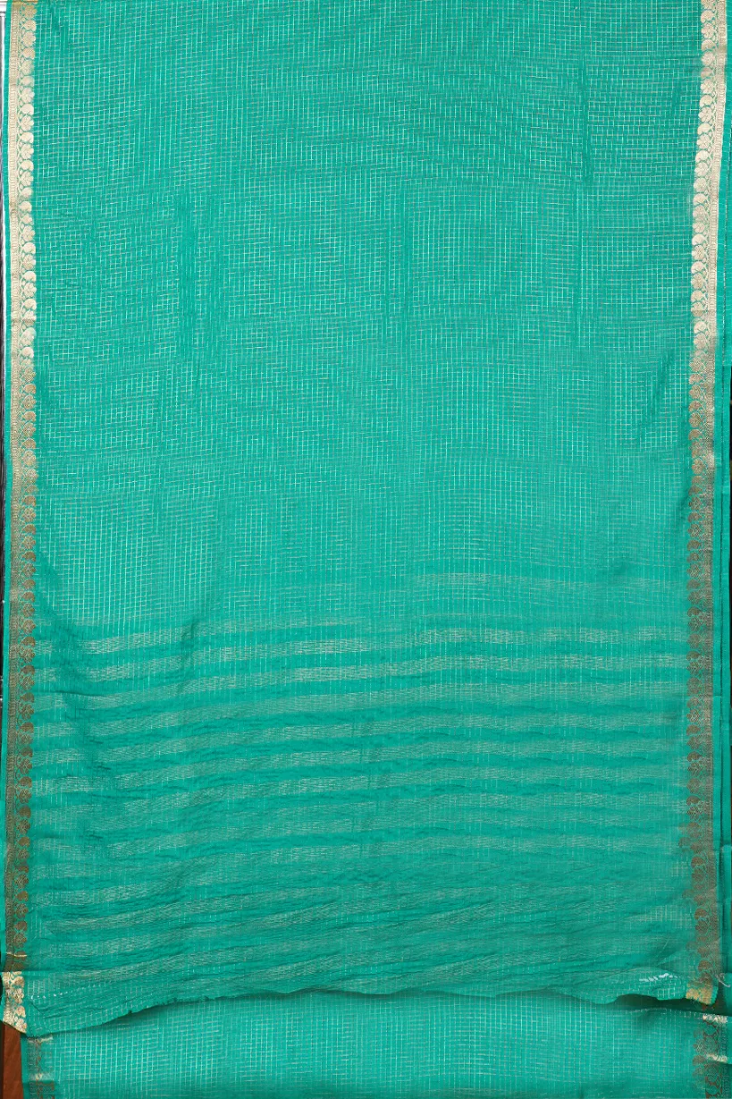 Sea Green Semi Mysore Silk Saree with Self Border