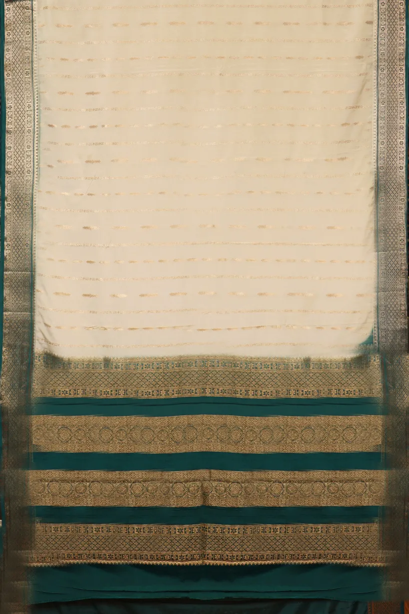 Off White Semi Mysore Silk Saree