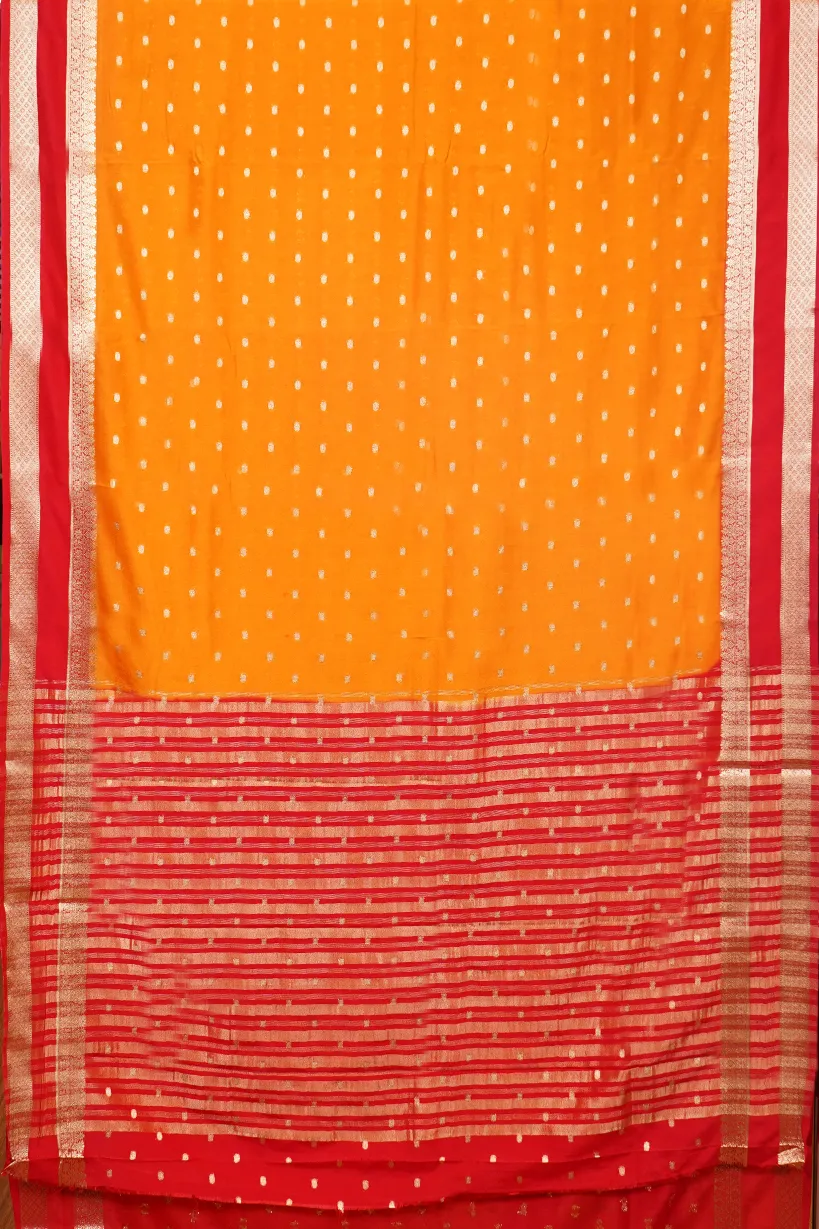 Mustard Yellow Semi Mysore Silk Saree