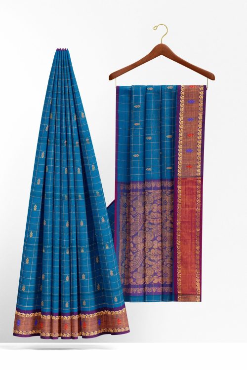 sri_kumaran_stores_cotton_saree_blue_saree_with_purple_border_1-2.jpg