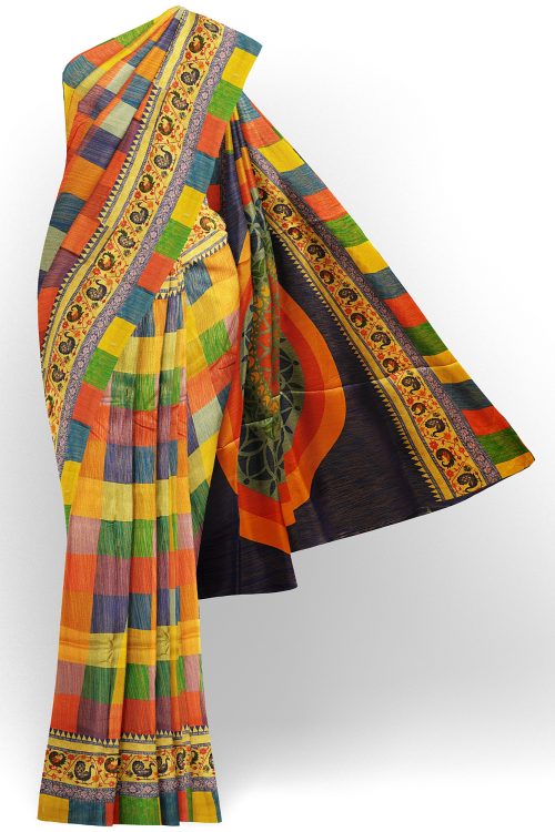 sri kumaran stores jakarta saree multicolour saree with multicolour border 1