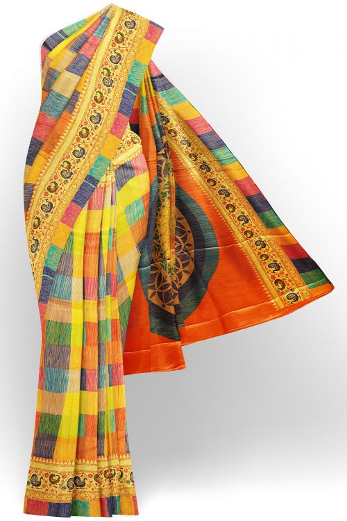 sri kumaran stores jakarta saree multicolour saree with multicolour border 1 1