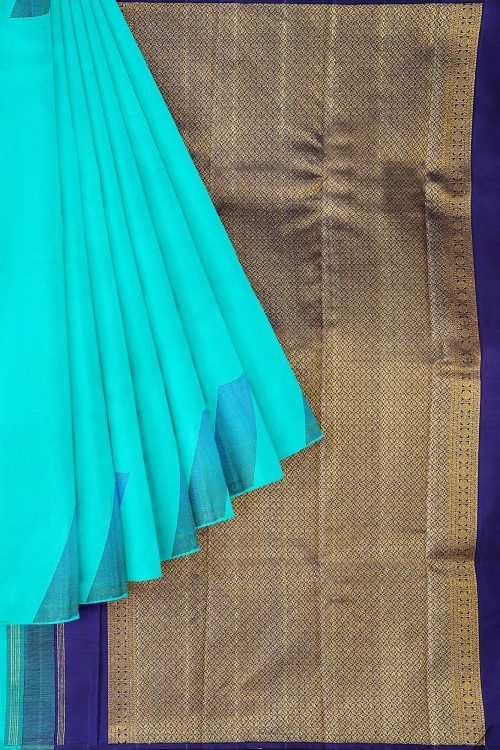 sri kumaran stores kanchipuram silk saree light blue saree with light blue border 1