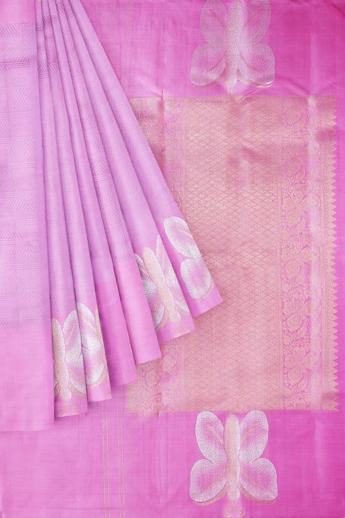 sri kumaran stores kanchipuram silk saree light pink saree with light pink border 1