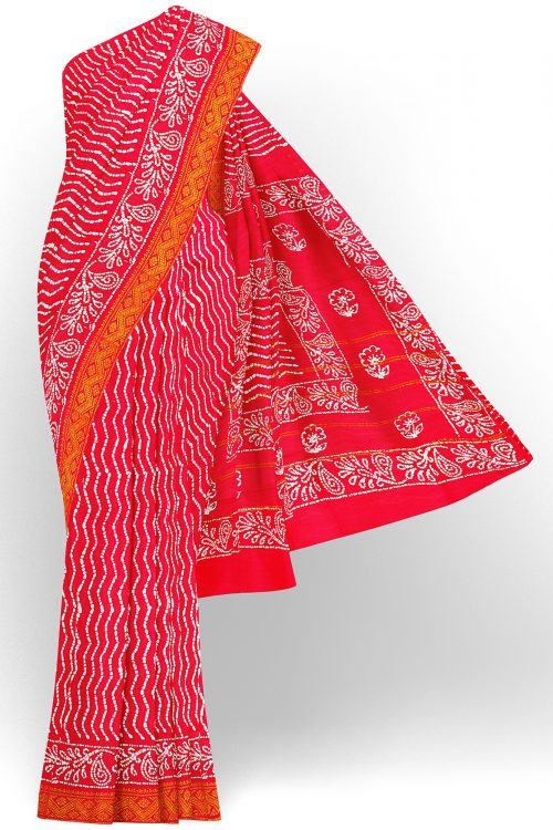 sri kumaran stores madurai cotton pink saree with white border 1